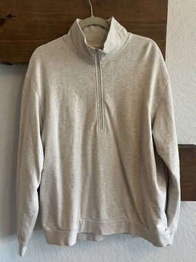 Lululemon Half-Zip Pullover Sweatshirt Oatmeal Heathered